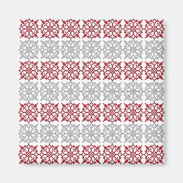 Traditional Latvian SUN sign geometric pattern I Magnet (Front)