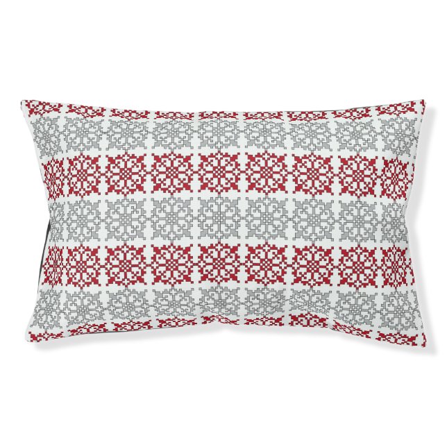 Traditional Latvian SUN sign geometric pattern I Pet Bed (Front)