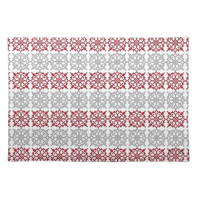 Traditional Latvian SUN sign geometric pattern I Placemat (Front)