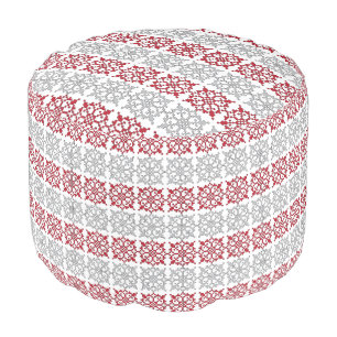 Traditional Latvian SUN sign geometric pattern I Pouf