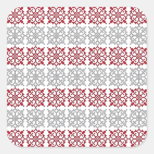 Traditional Latvian SUN sign geometric pattern I Square Sticker