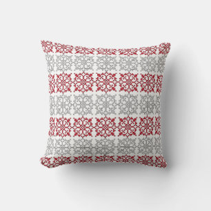 Traditional Latvian SUN sign geometric pattern I Throw Pillow