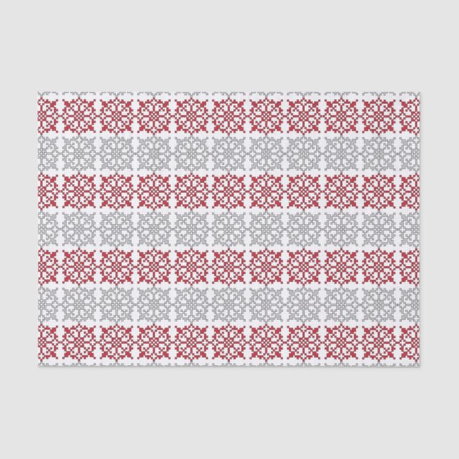 Traditional Latvian SUN sign geometric pattern I Tissue Paper (Front)