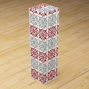 Traditional Latvian SUN sign geometric pattern I Wine Gift Box