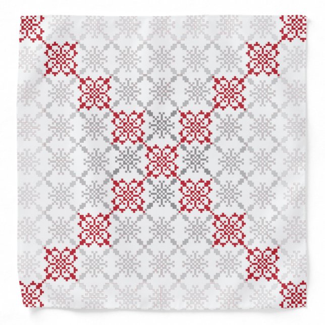 Traditional Latvian SUN sign geometric pattern II Bandana (Front)