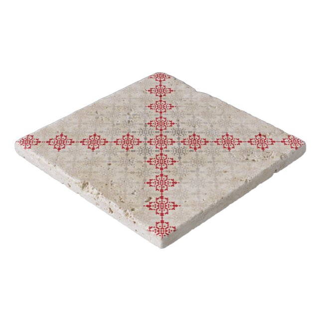 Traditional Latvian SUN sign geometric pattern II Trivet (Corner)