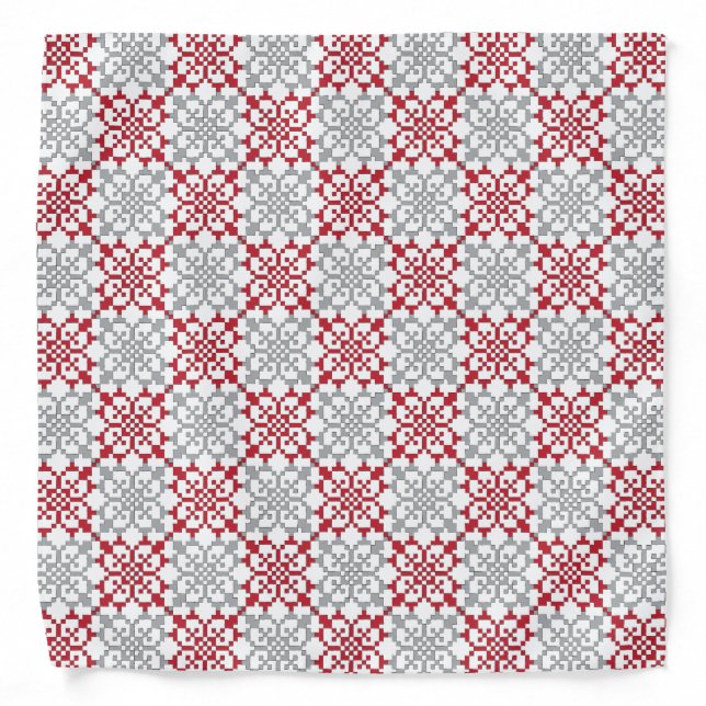 Traditional Latvian SUN sign geometric pattern III Bandana (Front)