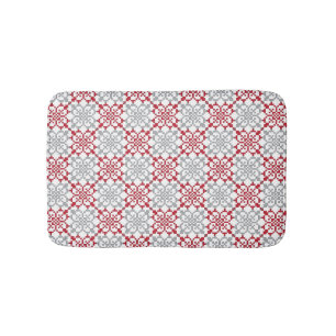 Traditional Latvian SUN sign geometric pattern III Bathroom Mat