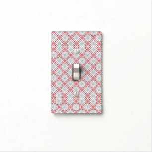 Traditional Latvian SUN sign geometric pattern III Light Switch Cover