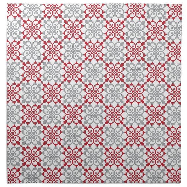 Traditional Latvian SUN sign geometric pattern III Napkin (Front)