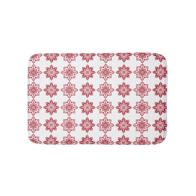 Traditional Latvian SUN sign geometric pattern IV Bathroom Mat (Front)