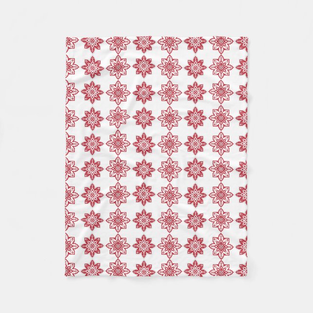 Traditional Latvian SUN sign geometric pattern IV Fleece Blanket (Front)