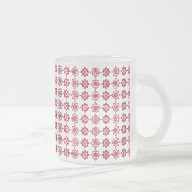 Traditional Latvian SUN sign geometric pattern IV Frosted Glass Coffee Mug (Right)