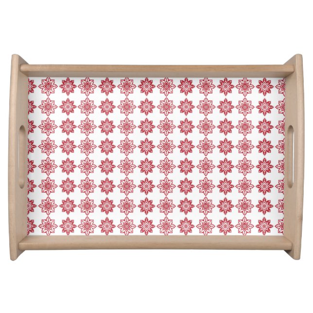 Traditional Latvian SUN sign geometric pattern IV Serving Tray (Front)