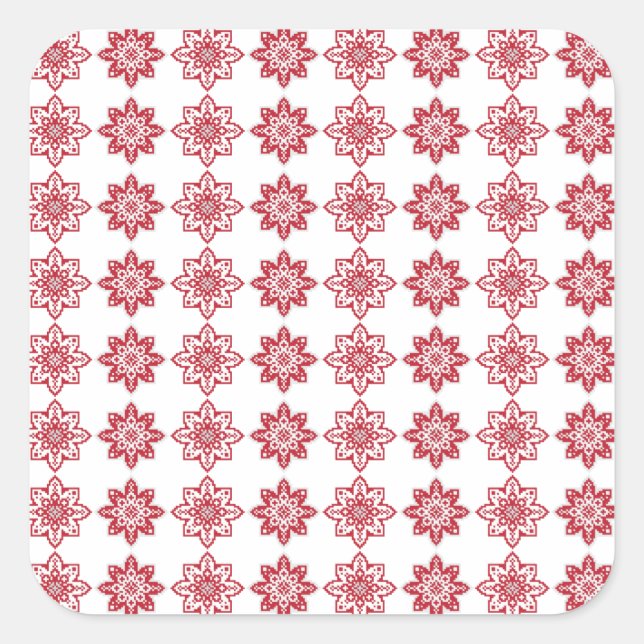 Traditional Latvian SUN sign geometric pattern IV Square Sticker (Front)