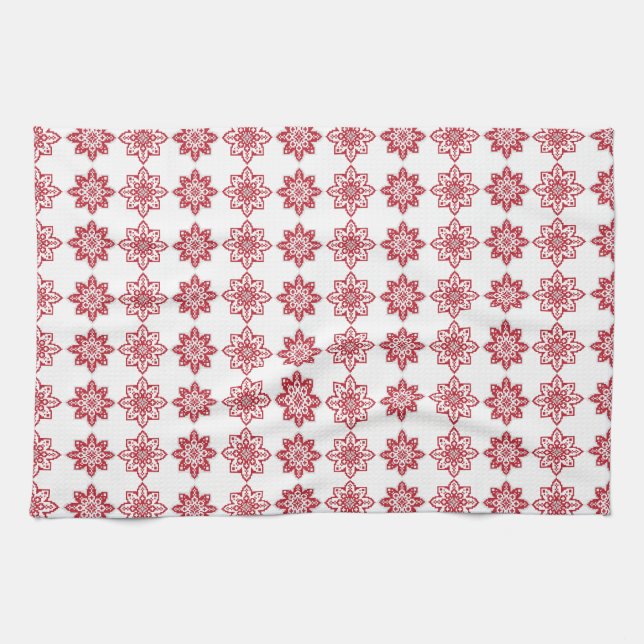 Traditional Latvian SUN sign geometric pattern IV Towel (Horizontal)