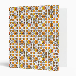 Traditional Latvian SUN sign geometric pattern V Binder