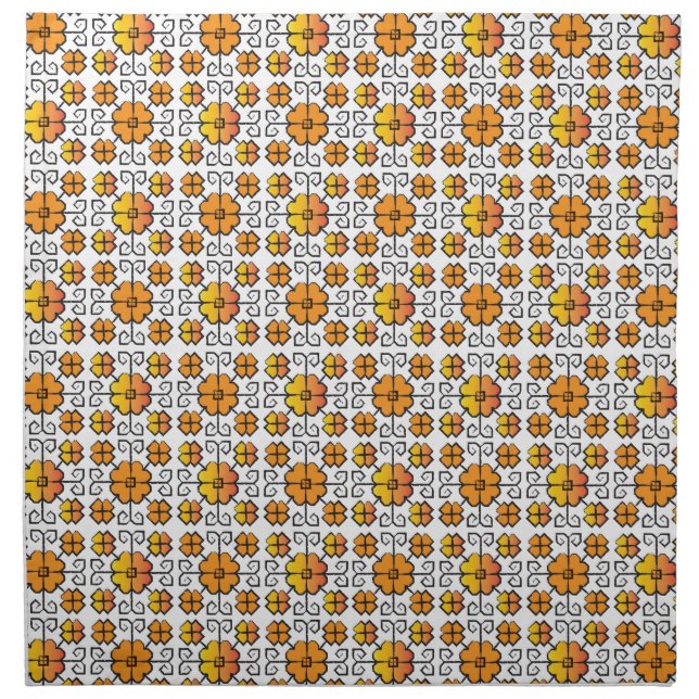 Traditional Latvian SUN sign geometric pattern V Cloth Napkin (Front)