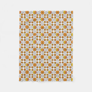 Traditional Latvian SUN sign geometric pattern V Fleece Blanket