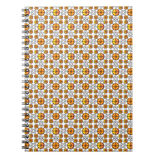 Traditional Latvian SUN sign geometric pattern V Notebook (Front)