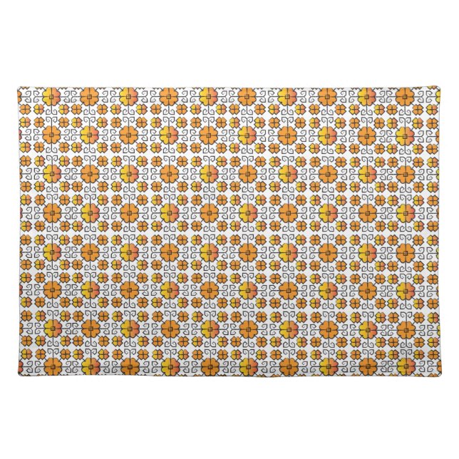 Traditional Latvian SUN sign geometric pattern V Placemat (Front)