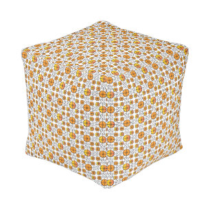 Traditional Latvian SUN sign geometric pattern V Pouf