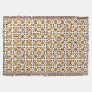 Traditional Latvian SUN sign geometric pattern V Throw Blanket
