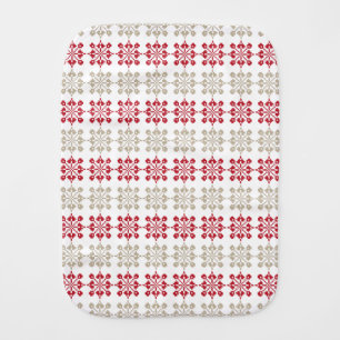 Traditional Latvian SUN sign geometric pattern VI Baby Burp Cloth