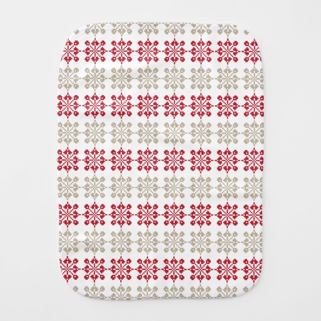 Traditional Latvian SUN sign geometric pattern VI Baby Burp Cloth (Front)