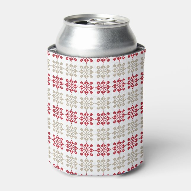 Traditional Latvian SUN sign geometric pattern VI Can Cooler (Can Front)