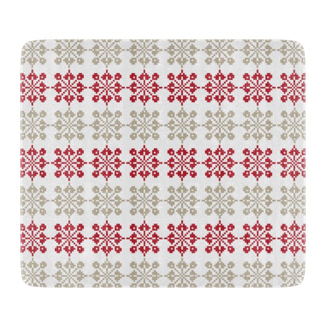 Traditional Latvian SUN sign geometric pattern VI Cutting Board (Front)