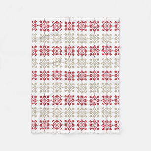 Traditional Latvian SUN sign geometric pattern VI Fleece Blanket