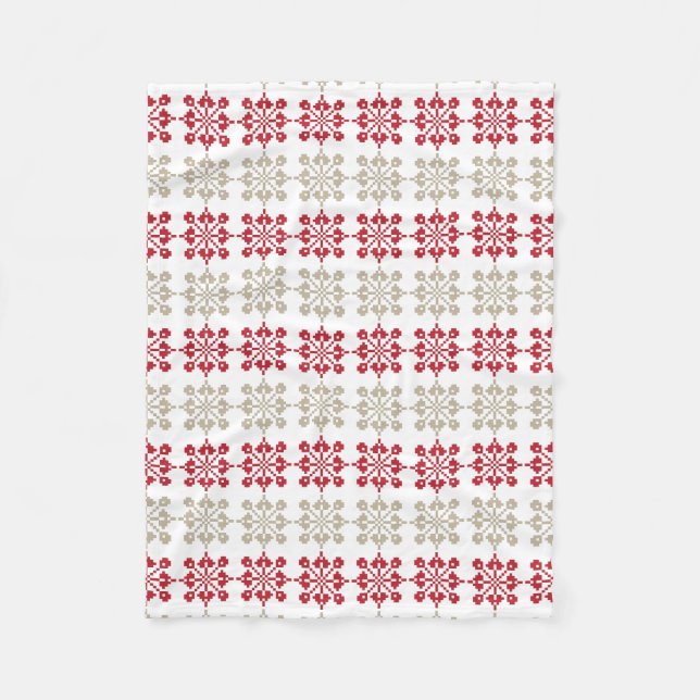 Traditional Latvian SUN sign geometric pattern VI Fleece Blanket (Front)