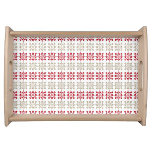 Traditional Latvian SUN sign geometric pattern VI Serving Tray