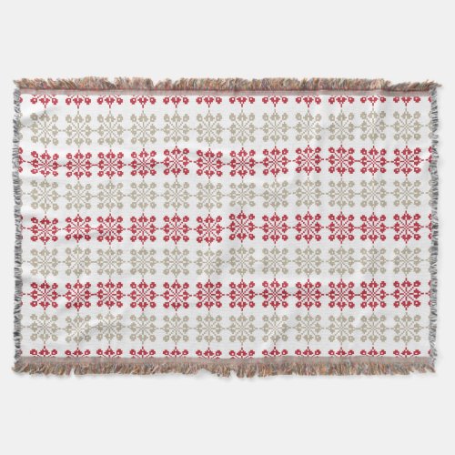 Traditional Latvian SUN sign geometric pattern VI Throw Blanket