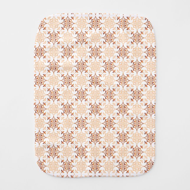 Traditional Latvian SUN sign geometric pattern VII Baby Burp Cloth (Front)