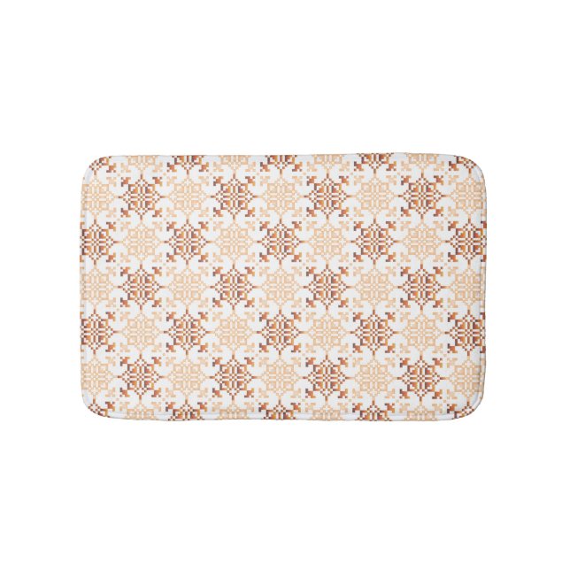 Traditional Latvian SUN sign geometric pattern VII Bathroom Mat (Front)