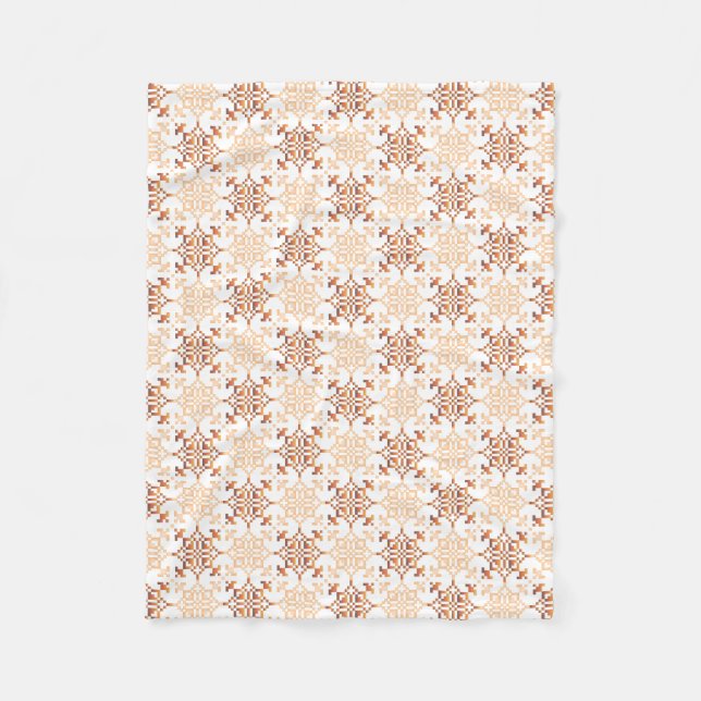 Traditional Latvian SUN sign geometric pattern VII Fleece Blanket (Front)