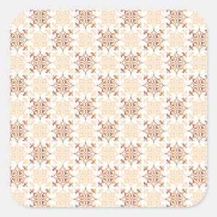 Traditional Latvian SUN sign geometric pattern VII Square Sticker