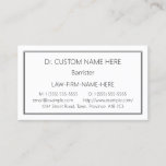 [ Thumbnail: Traditional Law Professional Business Card ]