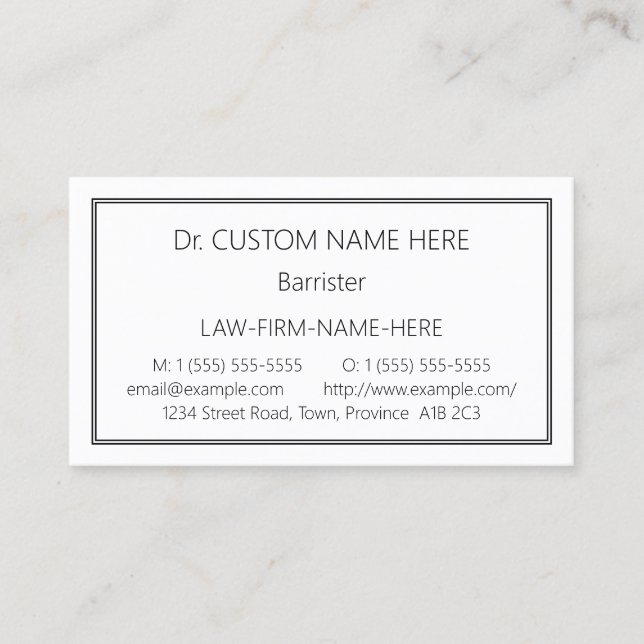 Traditional Law Professional Business Card (Front)
