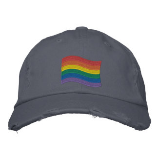Traditional LGBTQ+ Pride Flag Embroidered Baseball Cap