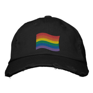 Traditional LGBTQ+ Pride Flag Embroidered Baseball Cap