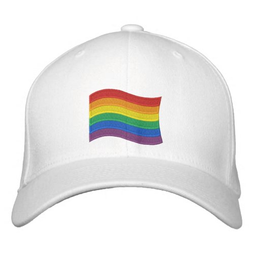 Traditional LGBTQ Pride Flag Embroidered Baseball Cap