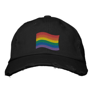 Traditional LGBTQ+ Pride Flag Embroidered Baseball Cap