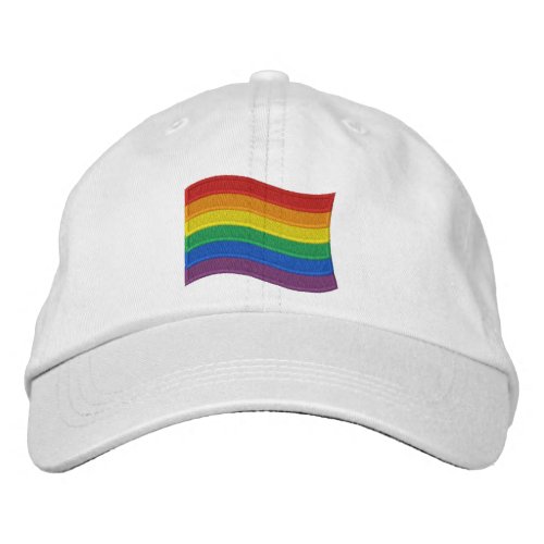 Traditional LGBTQ Pride Flag Embroidered Baseball Embroidered Baseball Cap