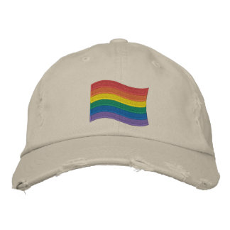 Traditional LGBTQ+ Pride Flag Embroidered Baseball Embroidered Baseball Cap