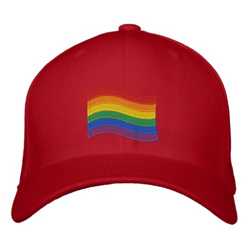 Traditional LGBTQ Pride Flag Embroidered Baseball Embroidered Baseball Cap