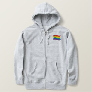 Traditional LGBTQ+ Pride Flag Embroidered Hoodie
