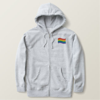Traditional LGBTQ+ Pride Flag Embroidered Hoodie